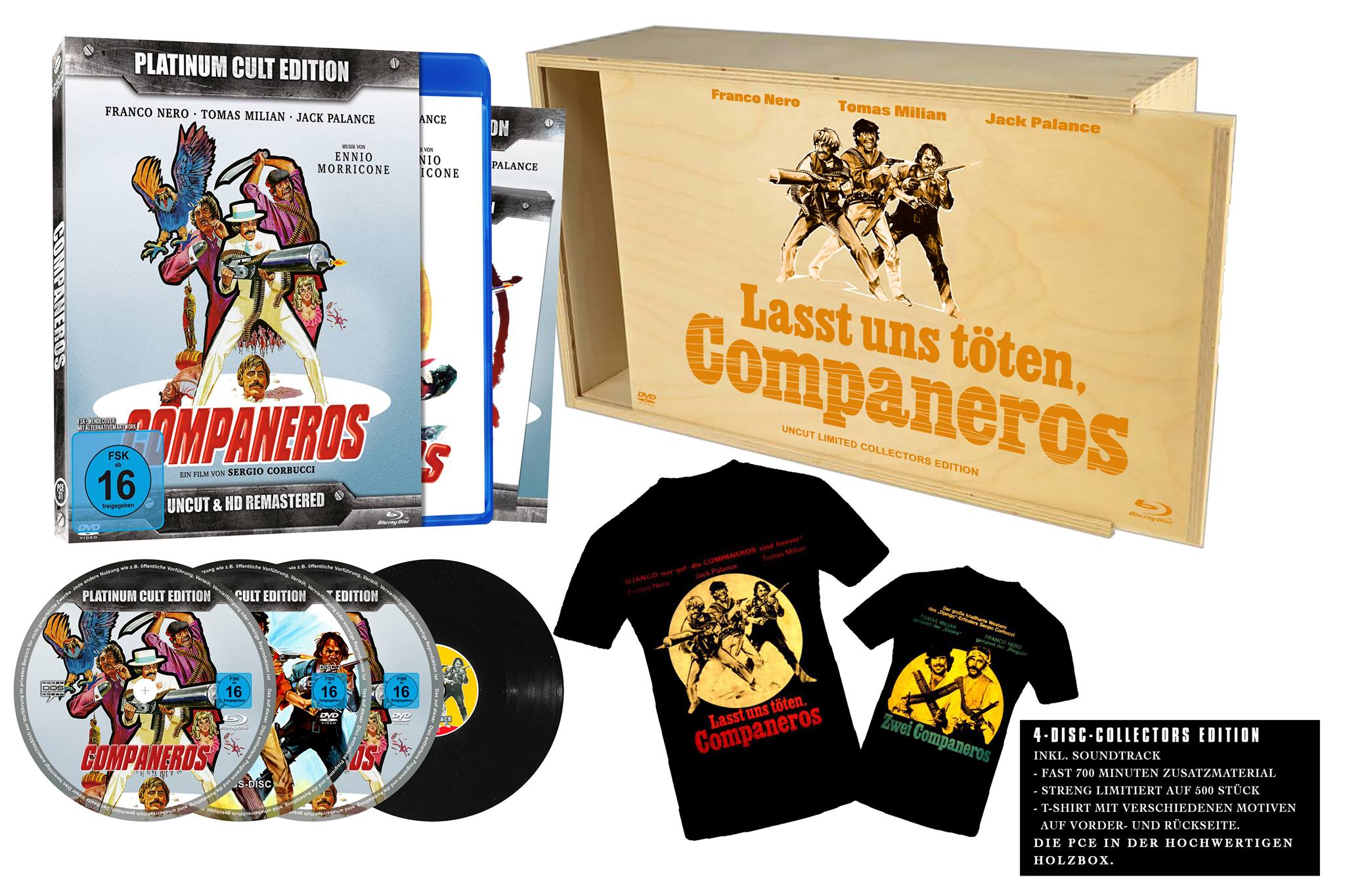 LASST UNS TÖTEN, COMPANEROS (4-Disc-Collectors-Edition mit T-Shirt in der Holzbox)