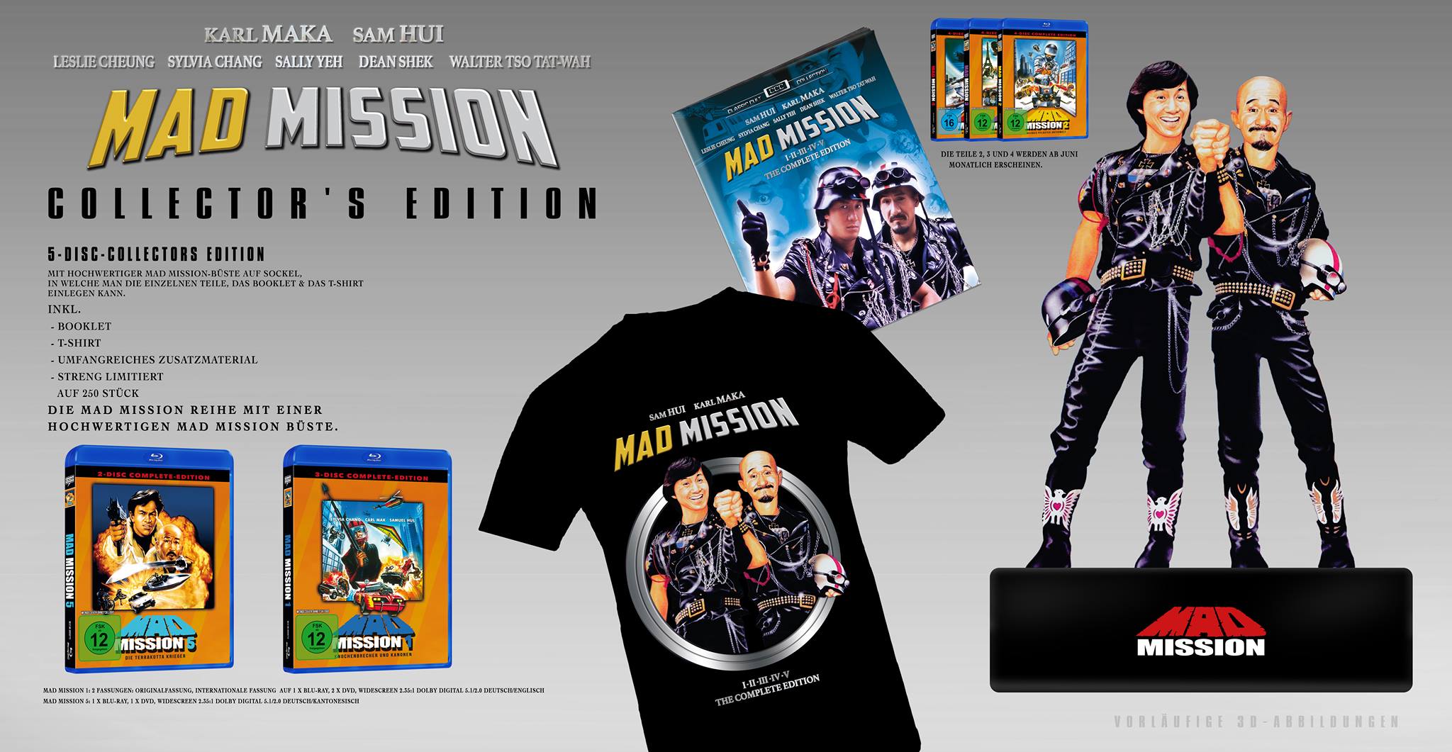 MAD MISSION Collectors-Set (6 Disc Set mit 3 x Blu-ray und 3 x DVD) Teil 1 und 5, Limitiert auf 250 Stück (EAN4032614507787)