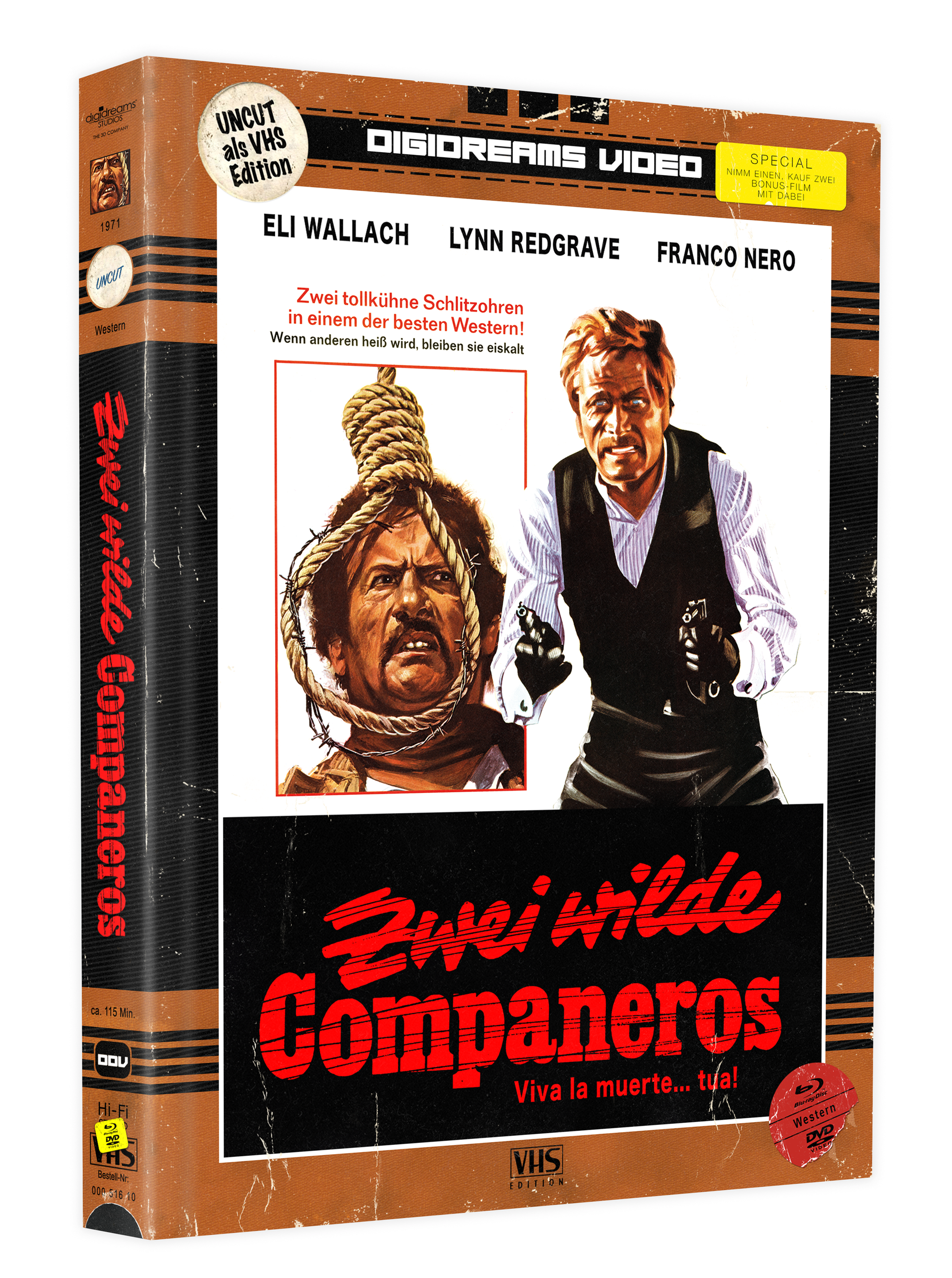 ZWEI WILDE COMPANEROS/ VHS-MediaBook-Edition mit 4 Discs, inkl. Bonusfilm LASST UNS TÖTEN, COMPANEROS limitiert auf 250 Stück