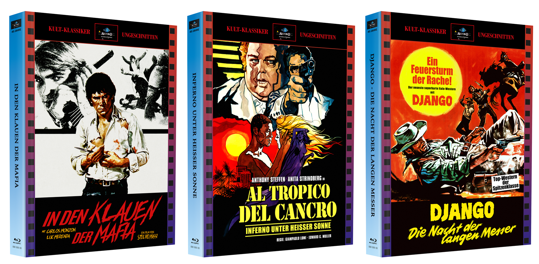 Das ITALIEN-Kultfilm-Medienbuch Paket mit 3 original ASTRO Medienbüchern